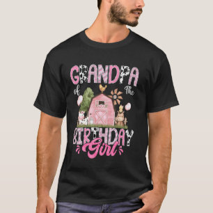 Grandpa Of The Birthday Girl 1St Birthday Pink Cow T-Shirt