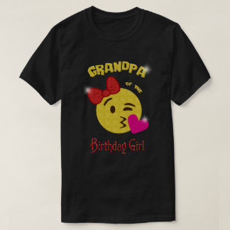 Grandpa of the Birthday Girl Emoji Birthday Party T-Shirt
