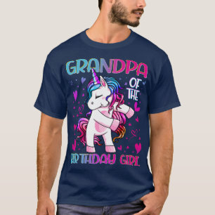 Grandpa of the Birthday Girl Flossing Unicorn Gran T-Shirt