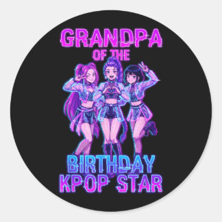 Grandpa of the Birthday Girl K-pop Star Korean Pop Classic Round Sticker