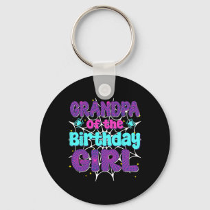 Grandpa Of The Birthday Girl Spider Web Family Par Key Ring