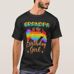 Grandpa Of The Birthday Girl Unicorn Pop It Family T-Shirt