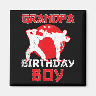 Grandpa Of The Birthday Karate Taekwondo Boy Magnet