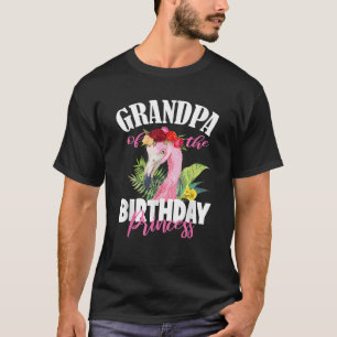 Grandpa Of The Birthday Princess Floral Flamingo G T-Shirt