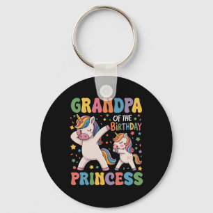 Grandpa Of The Birthday Princess Girl Dabbing Unic Key Ring