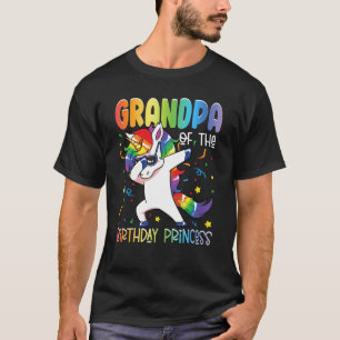 Grandpa of the Birthday Princess Girls Dabbing Uni T-Shirt