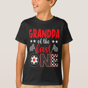 Grandpa Of The Fast One Birthday 1st Race Car Fami T-Shirt