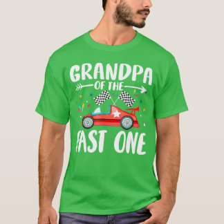 Grandpa Of The Fast One Birthday 1st Race Family P T-Shirt