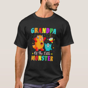 Grandpa Of The Little Monster Family Matching Birt T-Shirt