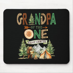 Grandpa of the one happy camper 1st birthday mouse pad