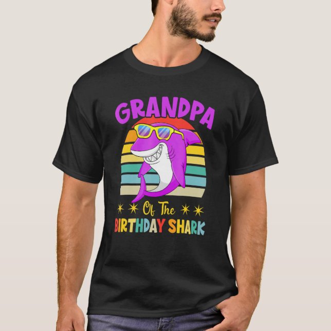 Grandpa Of The Shark Birthday Family Birthday Gran T-Shirt (Front)