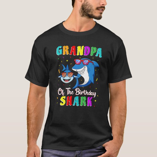 Grandpa Of The Shark Birthday Family Birthday Gran T-Shirt (Front)