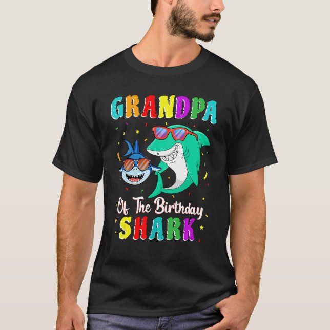 Grandpa Of The Shark Birthday Family Birthday Gran T-Shirt (Front)