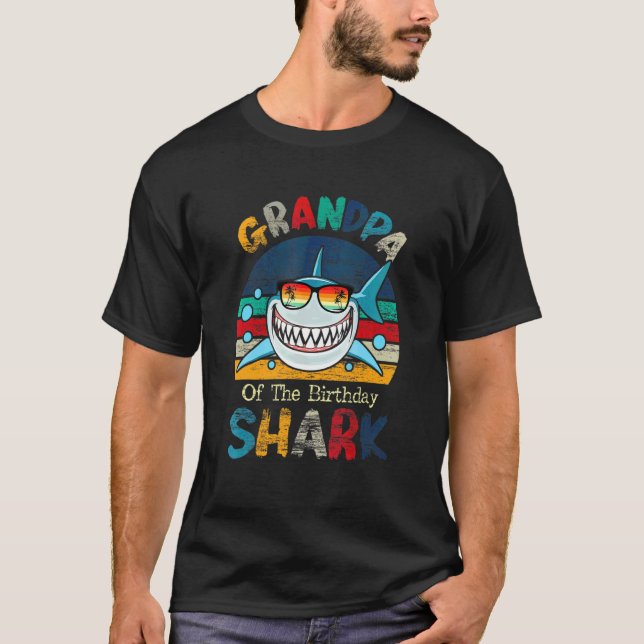 Grandpa Of The Shark Birthday Matching Family T-Shirt (Front)