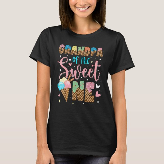 Grandpa Of The Sweet One Birthday Ice Cream Outfit T-Shirt (Front)