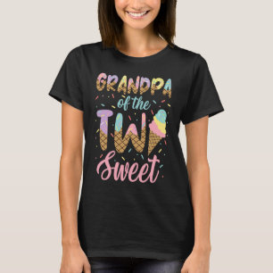 Grandpa of the Two Sweet Birthday Girl Ice Cream L T-Shirt