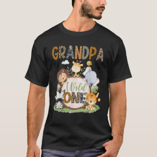 Grandpa Of The Wild One 1St Birthday Boy Safari Lo T-Shirt
