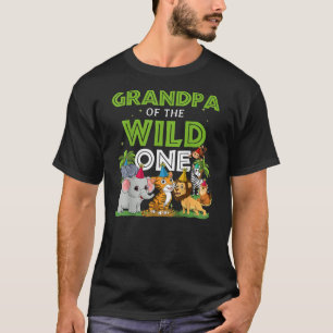 Grandpa of the Wild One Zoo Birthday Safari T-Shirt
