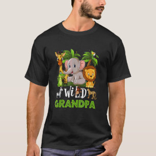 Grandpa Of The Wild Zoo Birthday Safari Jungle Ani T-Shirt