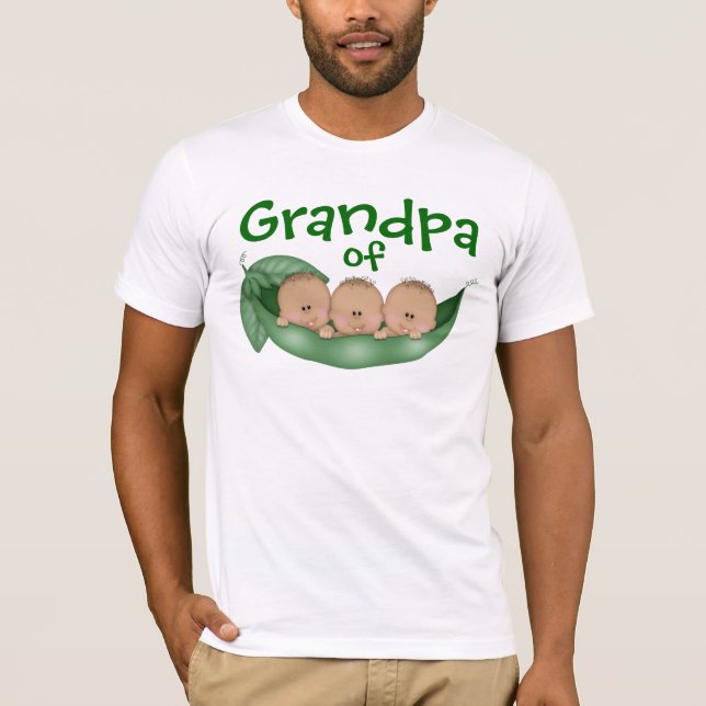 Grandpa of Triplet Boys with Dark Skin T-Shirt (Front)