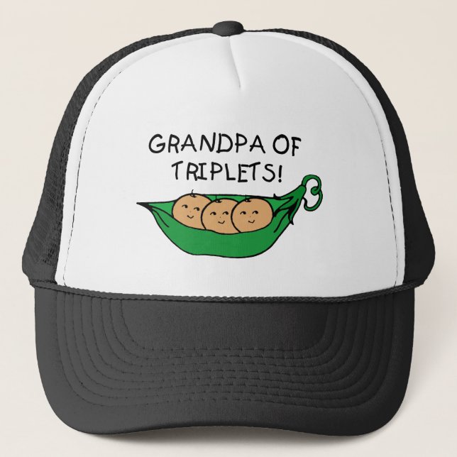 Grandpa of Triplets Pod Trucker Hat (Front)