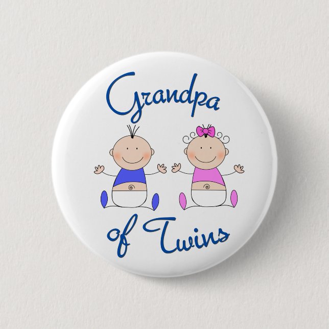 Grandpa of Twins 6 Cm Round Badge (Front)