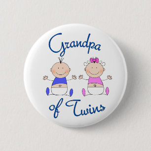 Grandpa of Twins 6 Cm Round Badge