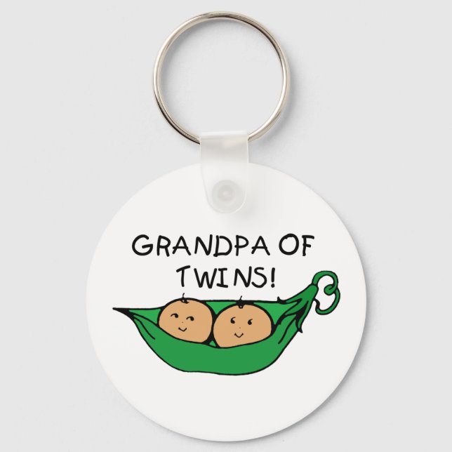 Grandpa of Twins Pod Key Ring (Front)