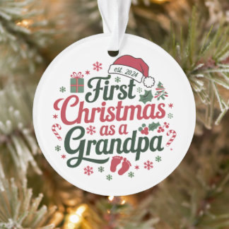 Grandpa Ornament, First Christmas, Custom Grandad Ornament