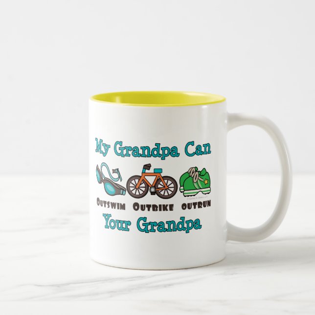 Grandpa Outswim Outbike Outrun Triathlon Mug (Right)