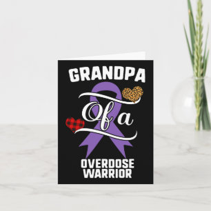 Grandpa Overdose Awareness Leopard Buffalo Plaid F Card