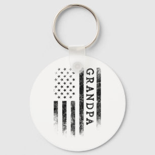 Grandpa Patriotic American Usa Flag Father's Day G Key Ring