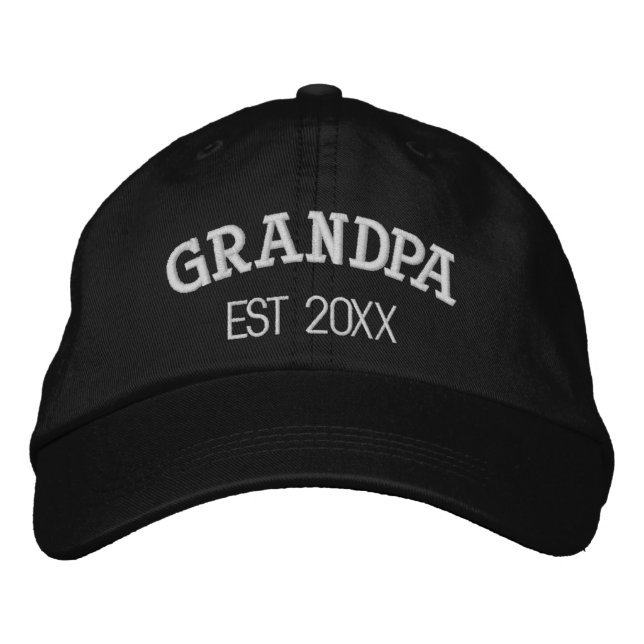 Grandpa Personalised Grandfather Gift Custom Text Embroidered Hat (Front)