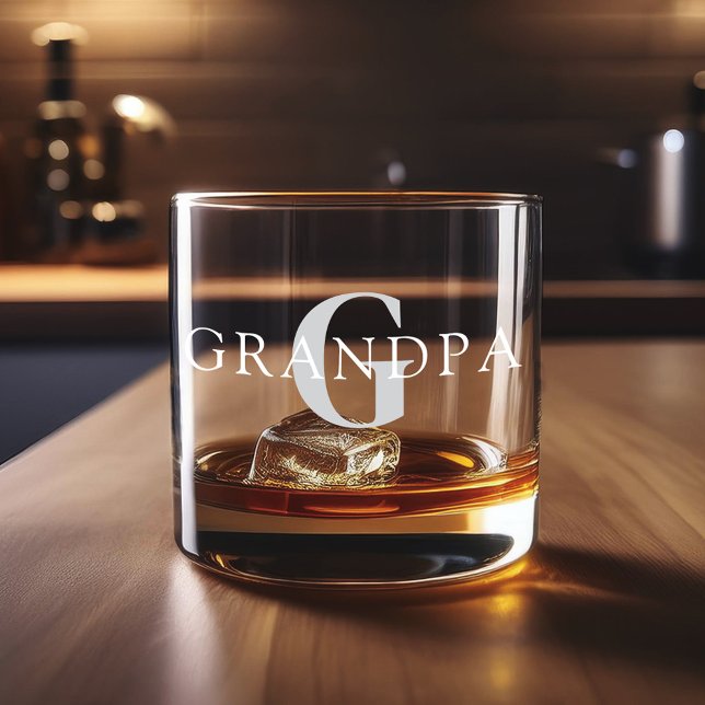 Grandpa Personalised Name Monogram Whiskey Glass (Creator Uploaded)