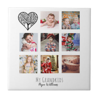 GRANDPA PHOTO COLLAGE GIFT PROUD GRANDAD CERAMIC TILE