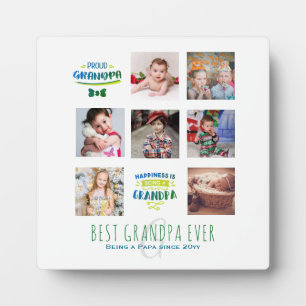 GRANDPA PHOTO COLLAGE GIFT Proud Papa Pops Gramps Plaque