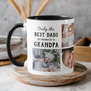 Grandpa Photo Collage Grandkids Names Script Heart Mug