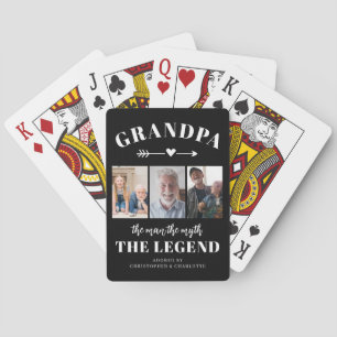 Grandpa Photo Collage Modern Keepsake Gift Playing Cards