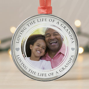 Grandpa Photo Keepsake Gift Metal Ornament