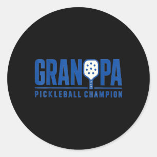 Grandpa Pickleball Sport Style Paddle Player Classic Round Sticker