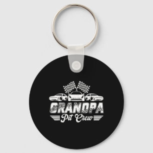 Grandpa Pit Crew Birthday Party Race Car Lover Key Ring