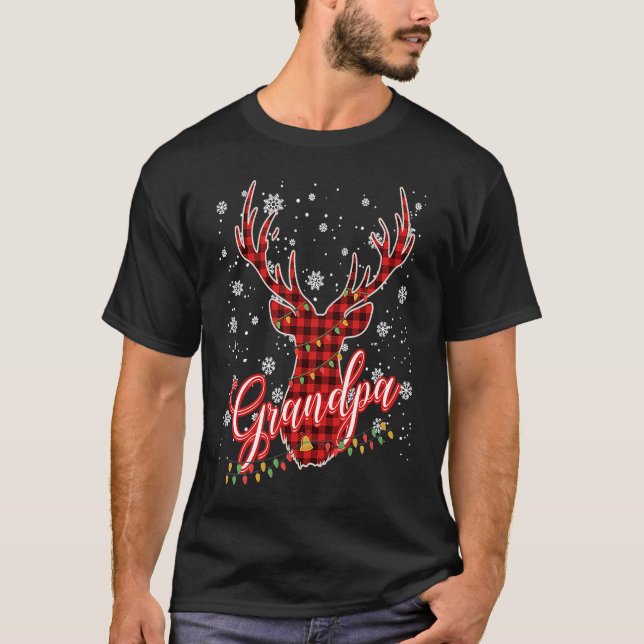 Grandpa Reindeer Family Matching Pyjama Christmas T-Shirt (Front)