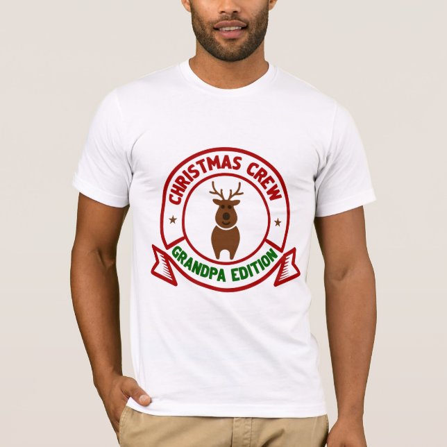 Grandpa’s Christmas Crew | Retro Festive Family Te T-Shirt (Front)