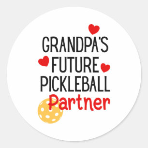 Grandpa S Future Ckleball Partner Granhild Toddler Classic Round Sticker