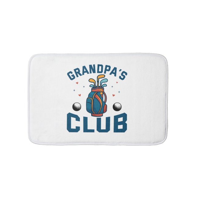 Grandpa’s Golf Club Gift Funny Bath Mat (Front)