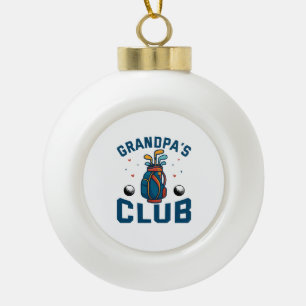 Grandpa’s Golf Club Gift Funny Ceramic Ball Christmas Ornament