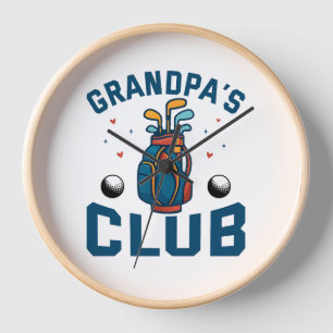 Grandpa’s Golf Club Gift Funny Clock