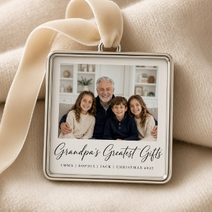 Grandpa’s Greatest Gifts Personalised Metal Ornament