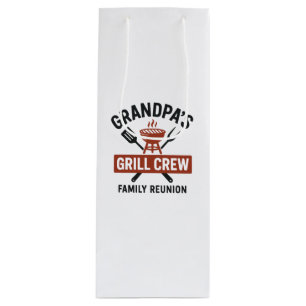 Grandpa’s Grill Crew Family BBQ Reunion Shirt Wine Gift Bag