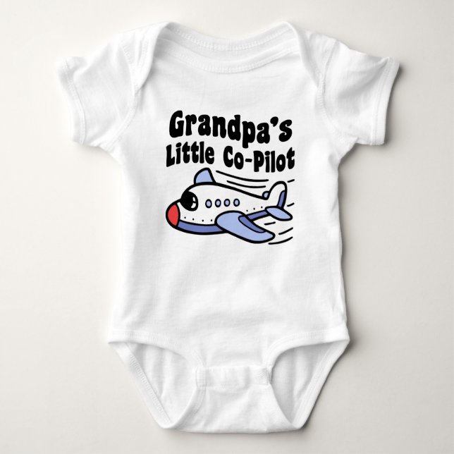 Grandpa’s Little Co-Pilot Baby Bodysuit (Front)